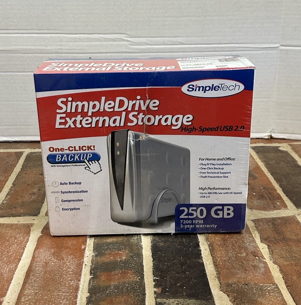 SimpleTech Model: STI-USB235/250 External Storage High Speed USB 2.0 Home Office