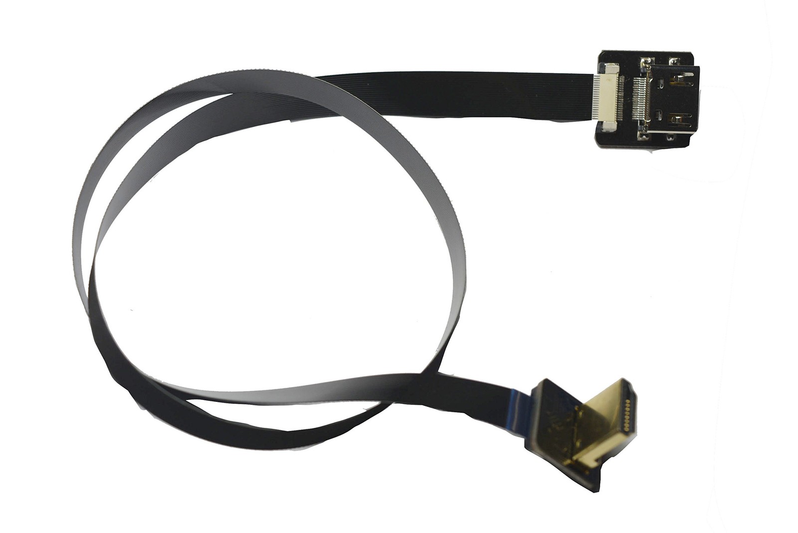 Permanent Flat Slim Thin Soft Flex FFC FPV HDMI Cable Standard 80CM, black 
