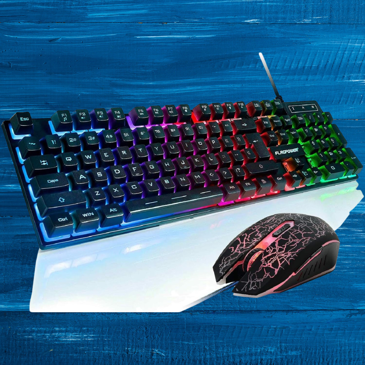 RGB Gaming Keyboard and Mouse Combo Wired USB LED Backlit for PC PS4 Xbox