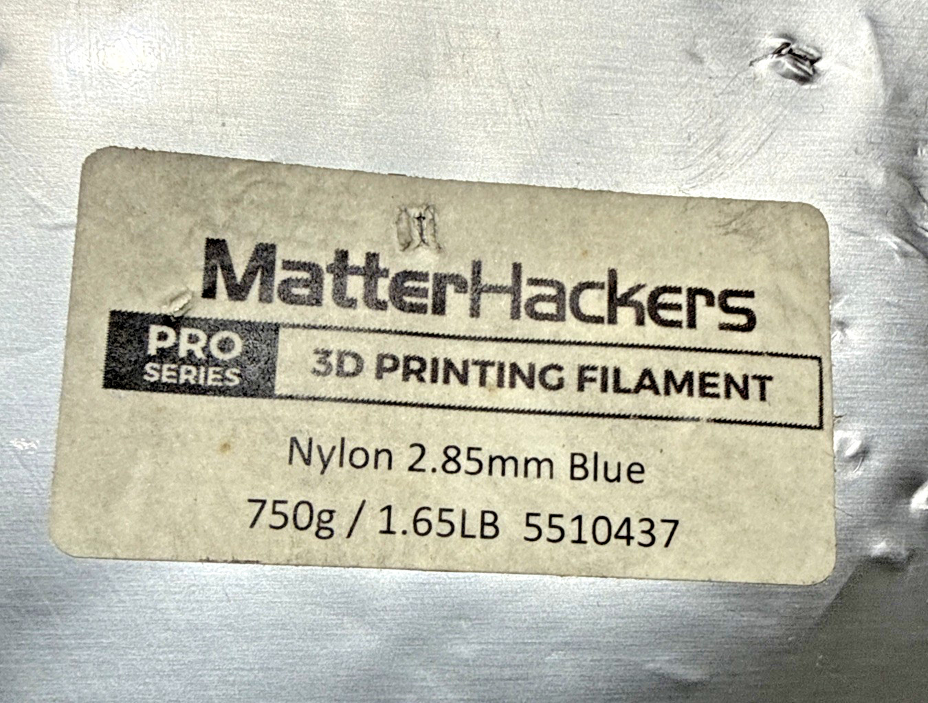MatterHackers PRO Series Nylon 3D Printer Filament BLUE 2.85mm 750g NEW SEALED
