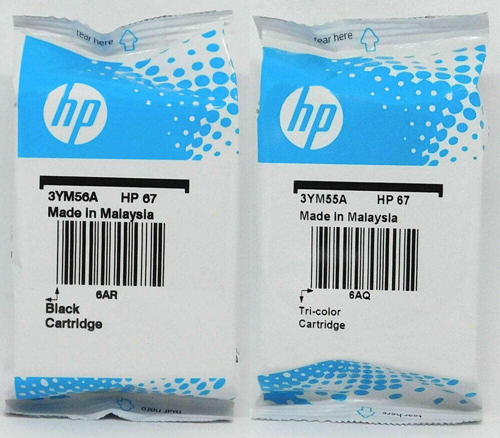 HP 67 Combo 2 pack Black & Color OEM Genuine Printer cartridge for Envy deskjet