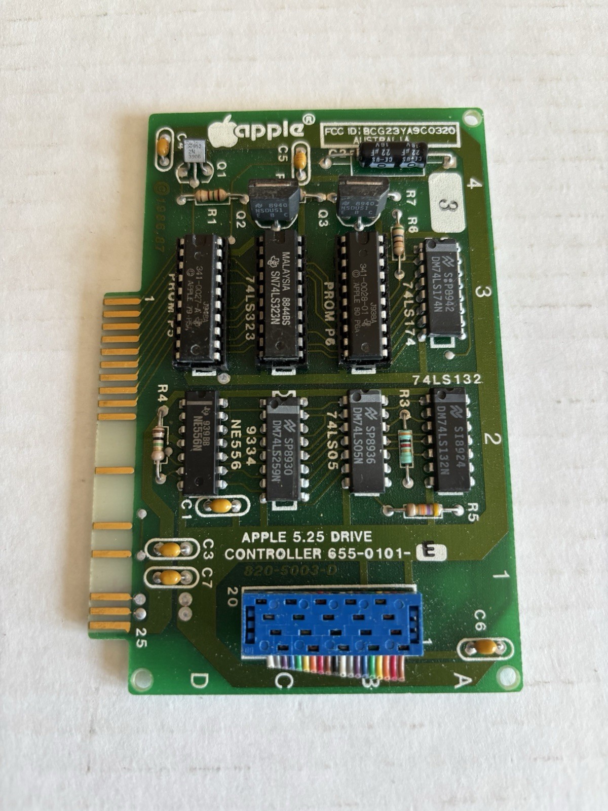 Vintage Apple 5.25 Drive I Controller Card 655-0101 Made in Singapore For Apple