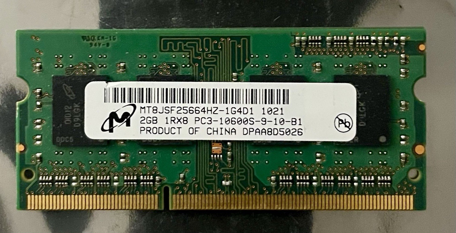 Micron 2GB LAPTOP MEMORY MT8JSF25664HZ-1G4D1 DDR-1066