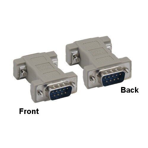 [x10] DB9 Male to DB9 Male Null Modem Adapter RS-232 Shielded Molded Crossover