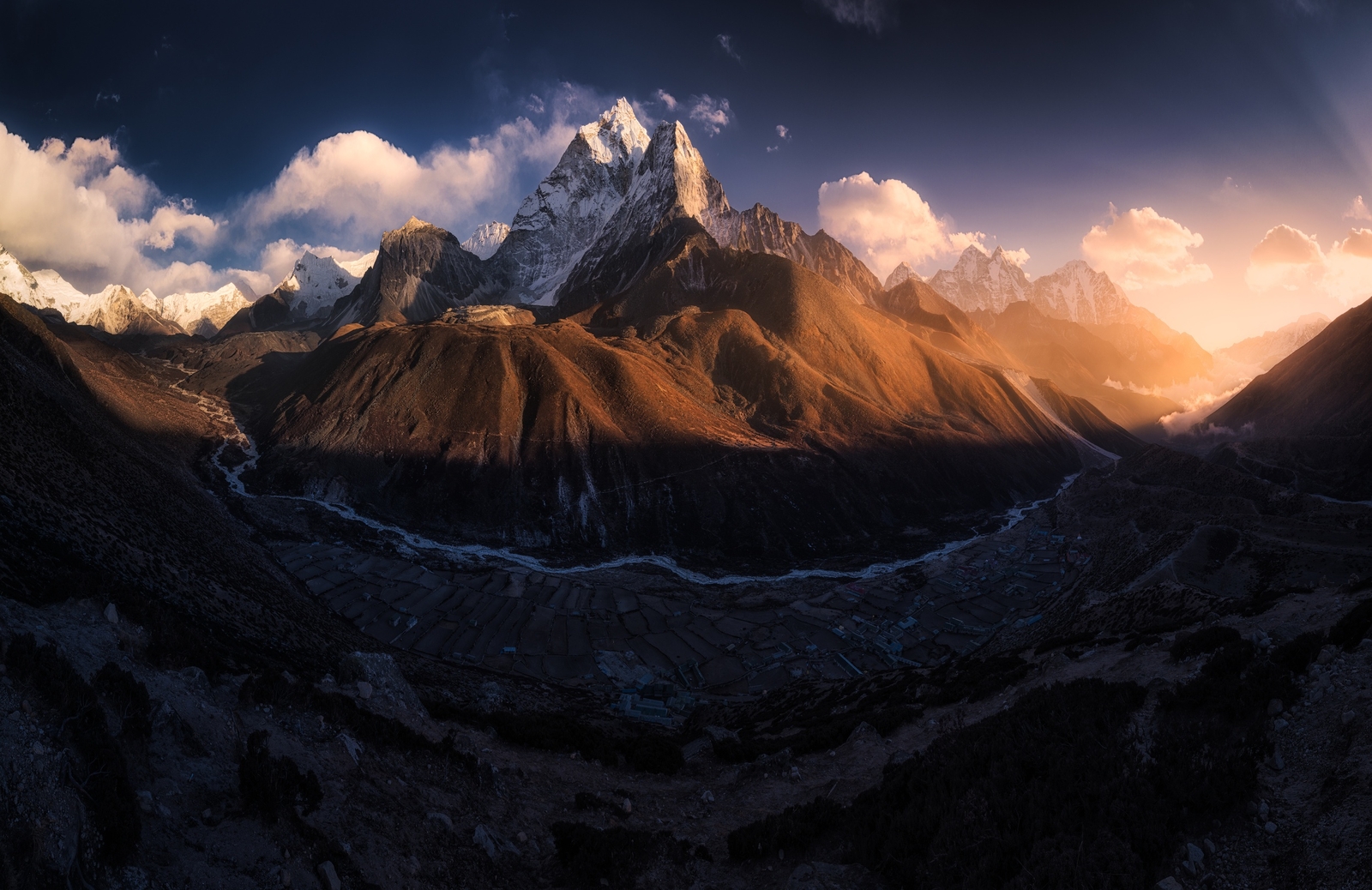Landscape tibet dark mountains Custom Gaming Mat Desk