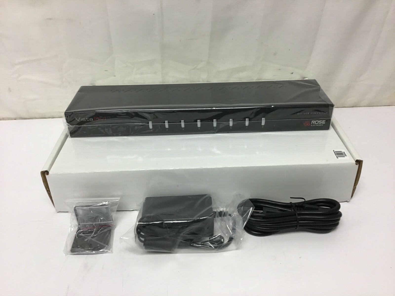 NEW Rose Electronics KVM-8TDVI/A1 1x8 DVI/USB Single-Link KVM Switch