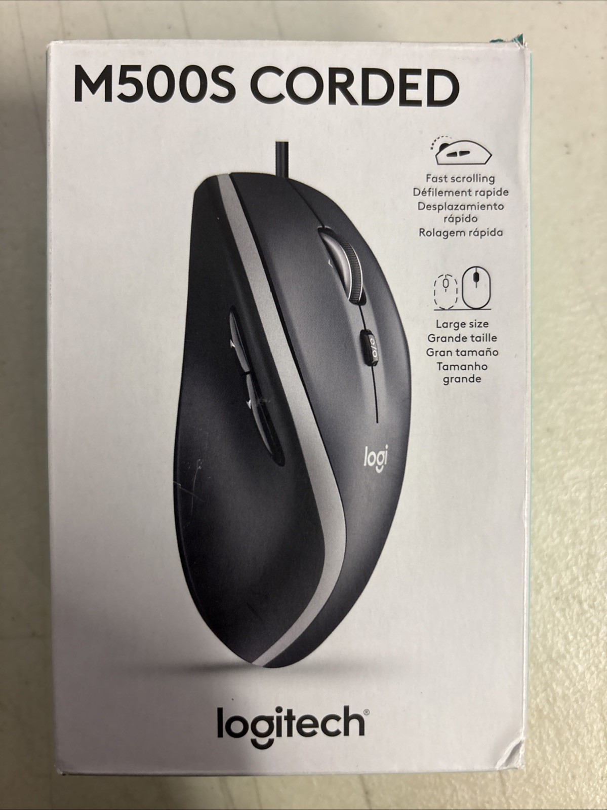 Logitech M500s Wired USB Optical Mouse 7-Button 4000 DPI Black