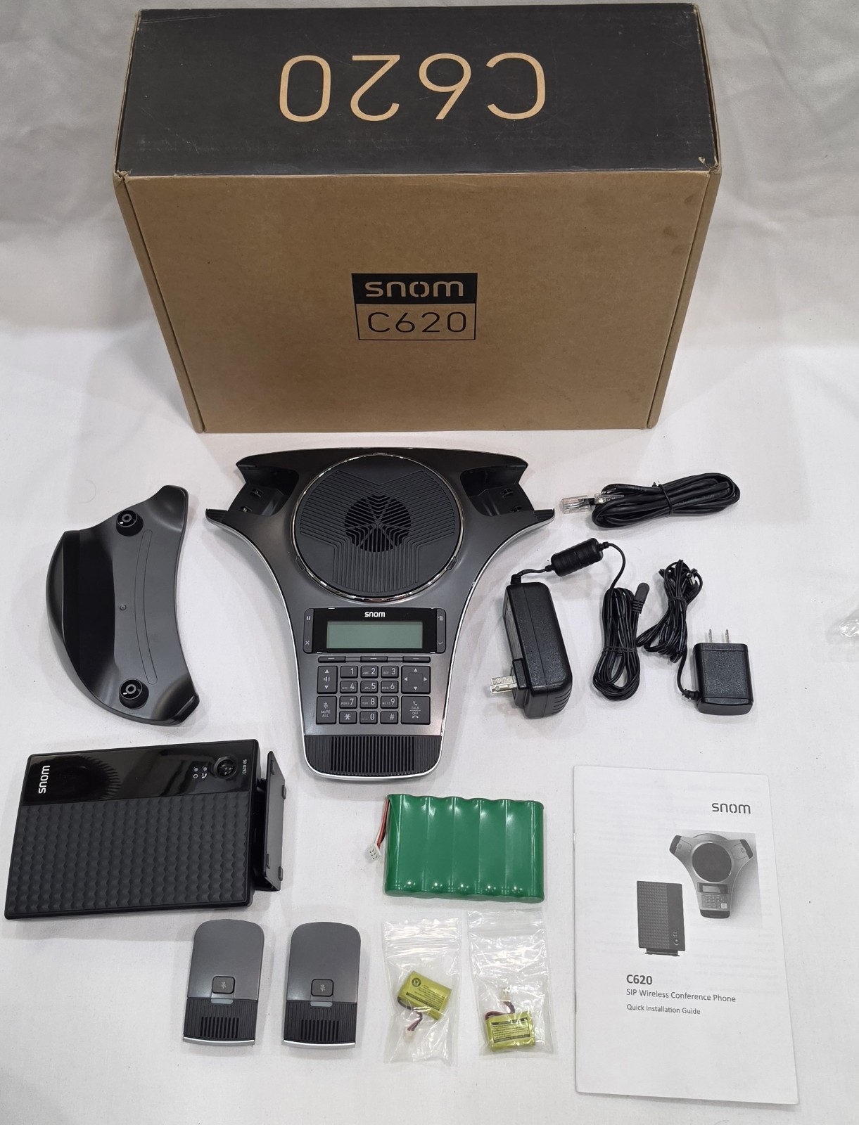 Snom SNO-C620 SIP DECT Wireless Conference Speaker Phone Base MICS 24 Hours Talk