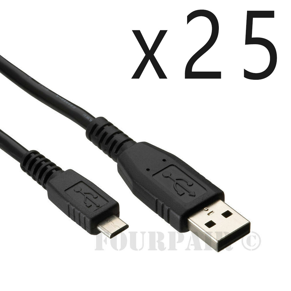 25 Pack - 15ft Micro USB Sync Charger Cable Cord LG HTC PS4 Xbox One Controller