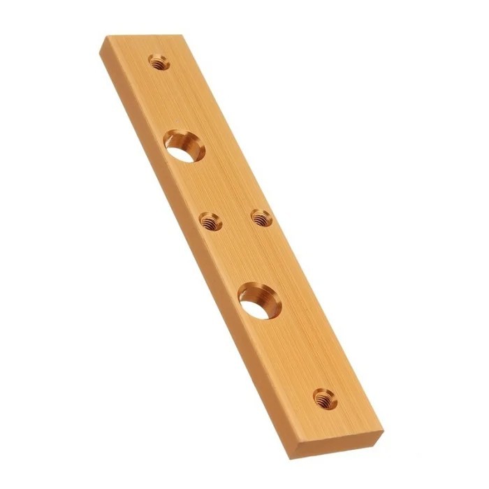 MK8 Dual Extruder Aluminium Mounting Block Gold Anodised