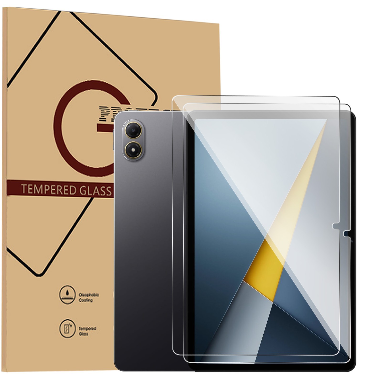 2 Pack Tempered Glass Screen Protector for Xiaomi Poco Pad M1 12.1 Inch