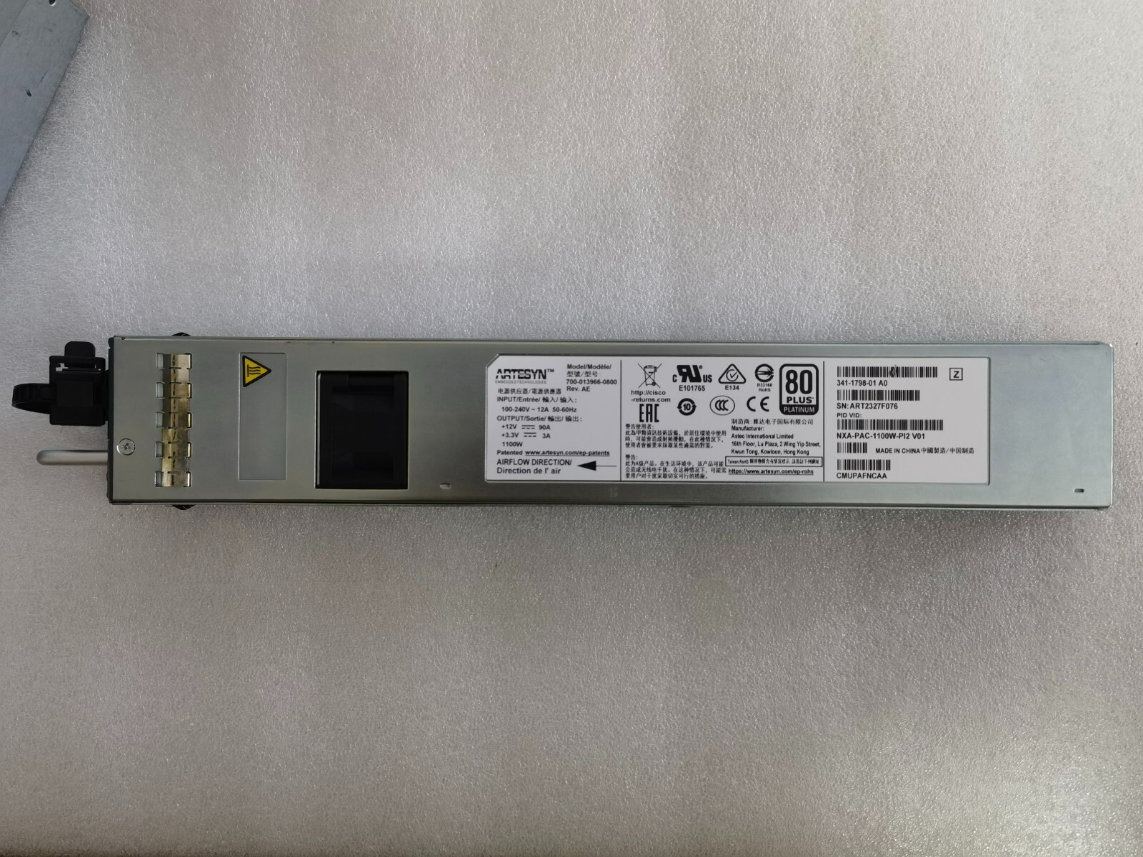 Cisco NXA-PAC-1100W-PI2 (front-to-back) power supply for N9K-C9336C Tested
