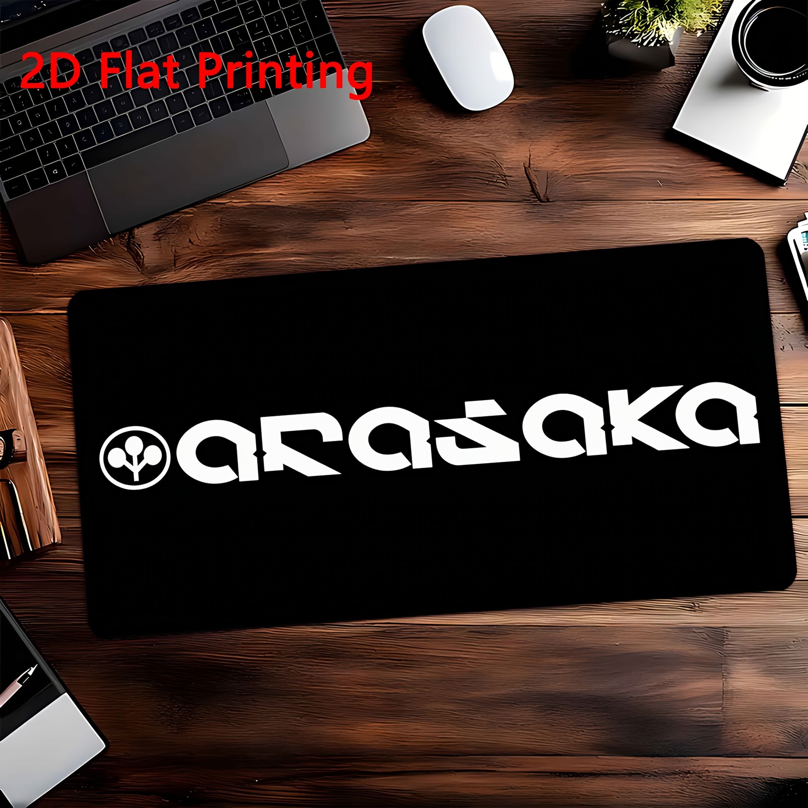 1pc ARASAKA Logo Mouse Pad, Suitable for Gaming, Office Desk, Computer Use, an