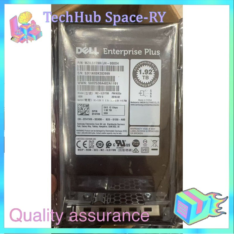 0Y4TH9 Dell Enterprise Plus 1.92TB SAS 12Gbps Read Y4TH9 2.5'' SSD PM1633A