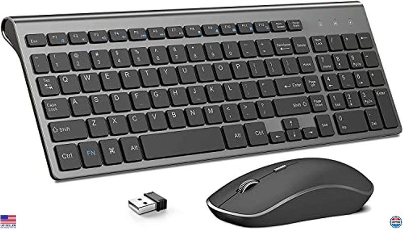 JOYACCESS Wireless Keyboard and Mouse,2.4G Ergonomic and Slim Wireless Computer