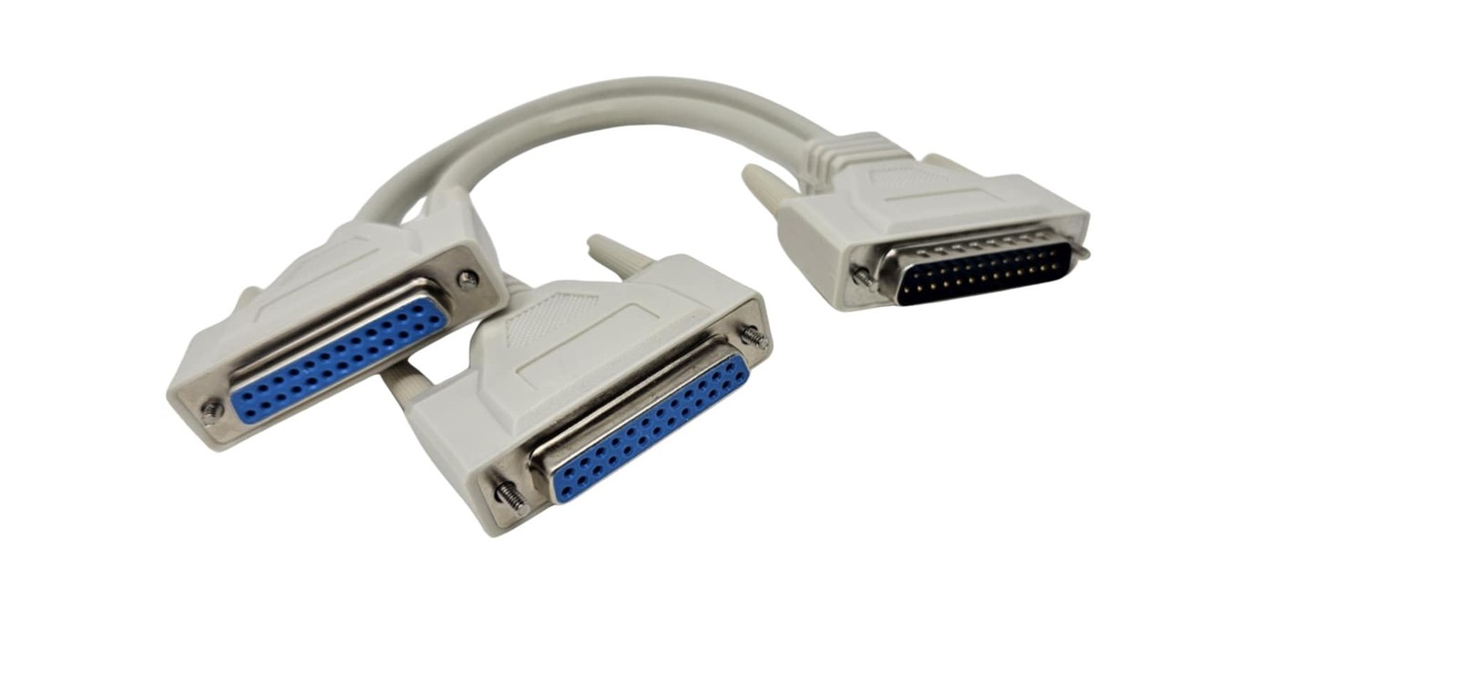 1 Foot DB25 Male to Two DB25 Female Serial Splitter Cable