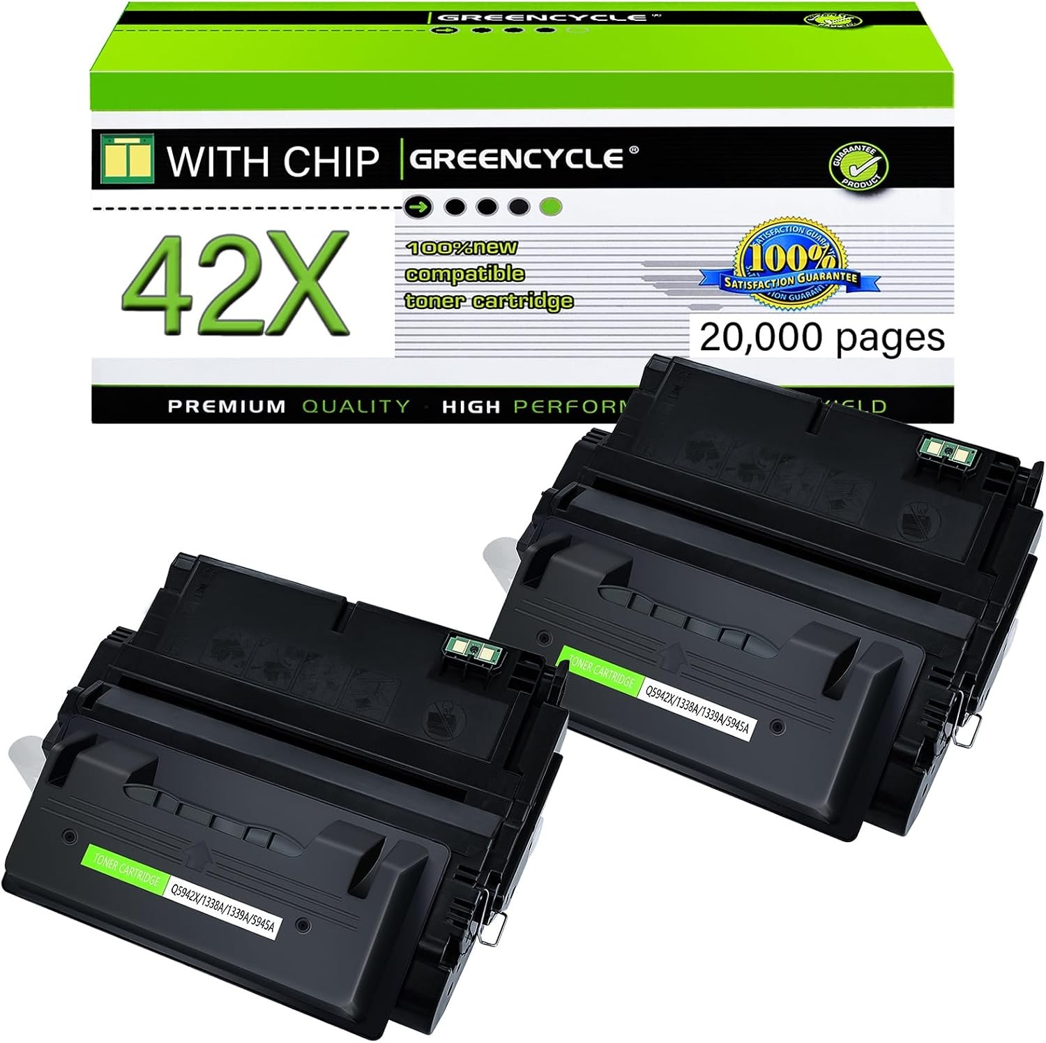 2-Pack Q5942X High Yield Toner HP 42X LaserJet 4250 4350