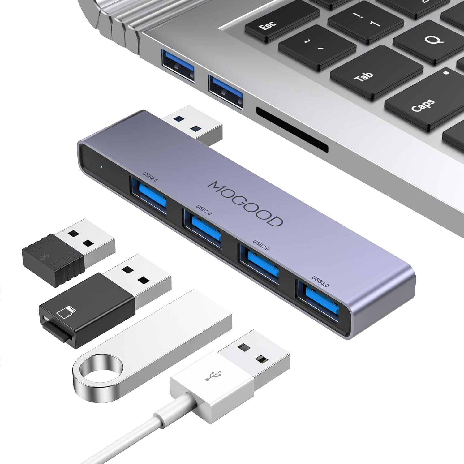 USB Hub for Laptop, USB Hub 3.0 USB Splitter Ultra-Slim Data USB Hub