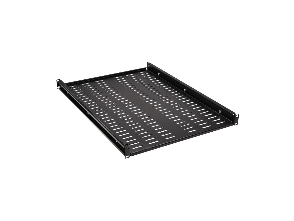 Tripp Lite Adjustable Deep Steel Rack Shelf, 1U Vented, 250 lb Capacity, Black