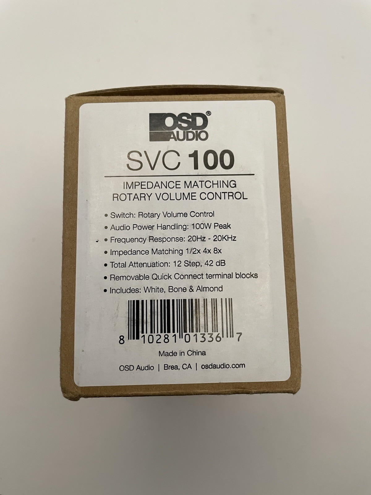 OSD 100W in Wall Volume Control Impedance Matching for Home Speakers, Rotary NEW