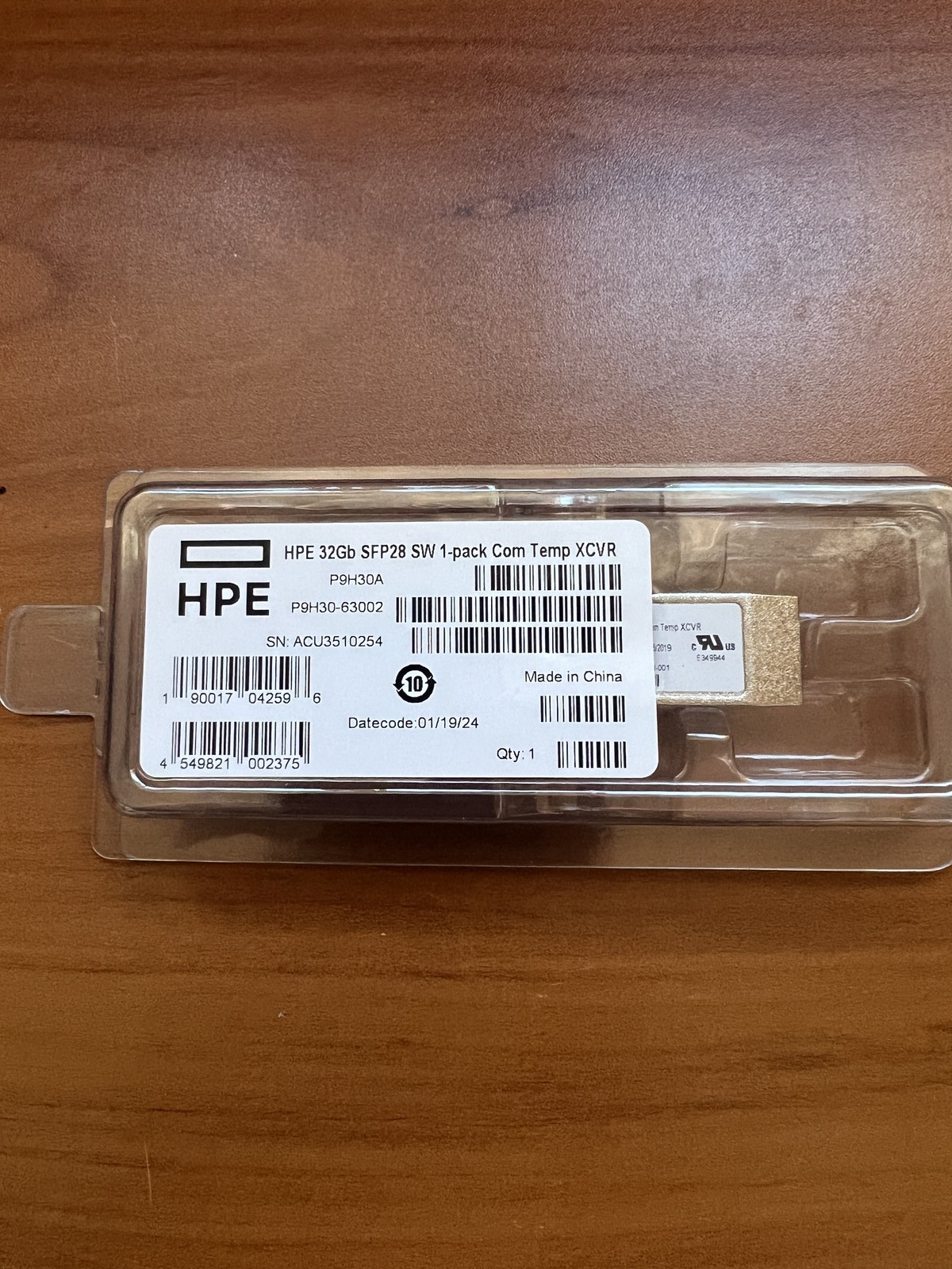 HPE P9H30A 32G Fibre Channel SFP28 Transceiver 850nm Duplex LC MMF