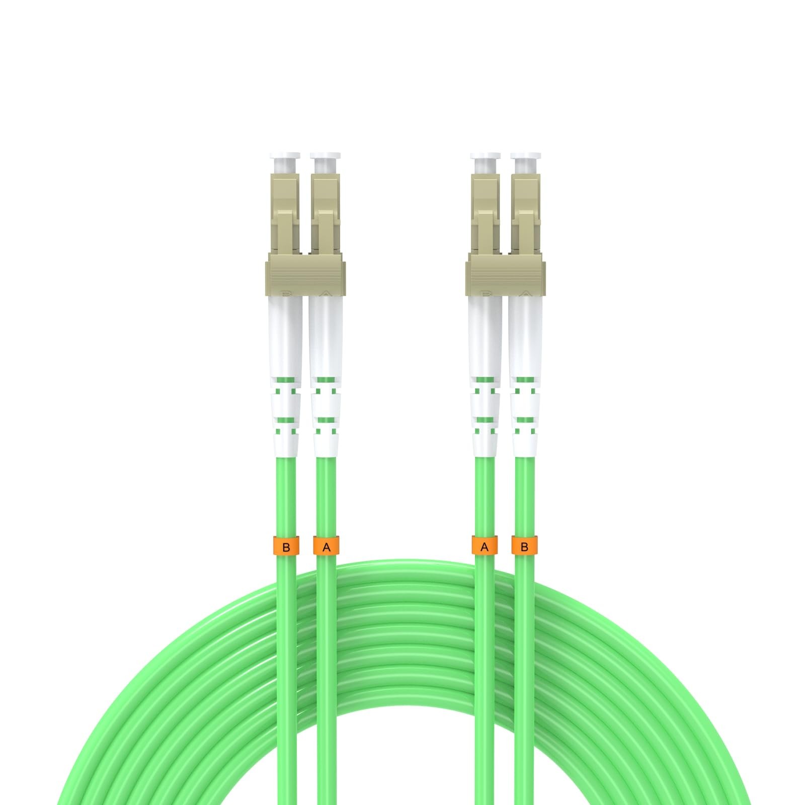 15M 50ft LC/UPCLC/UPC 40/100GB MultiMode Fiber Optic Cable OM5 Lime Green