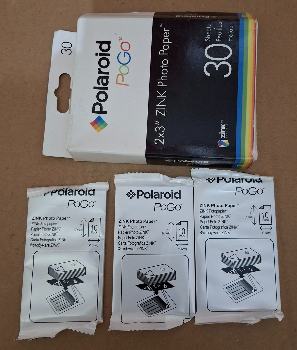 Polaroid PoGo ZINK Photo Paper 30 Sheets 2x3 Genuine OEM for Mobile Printer