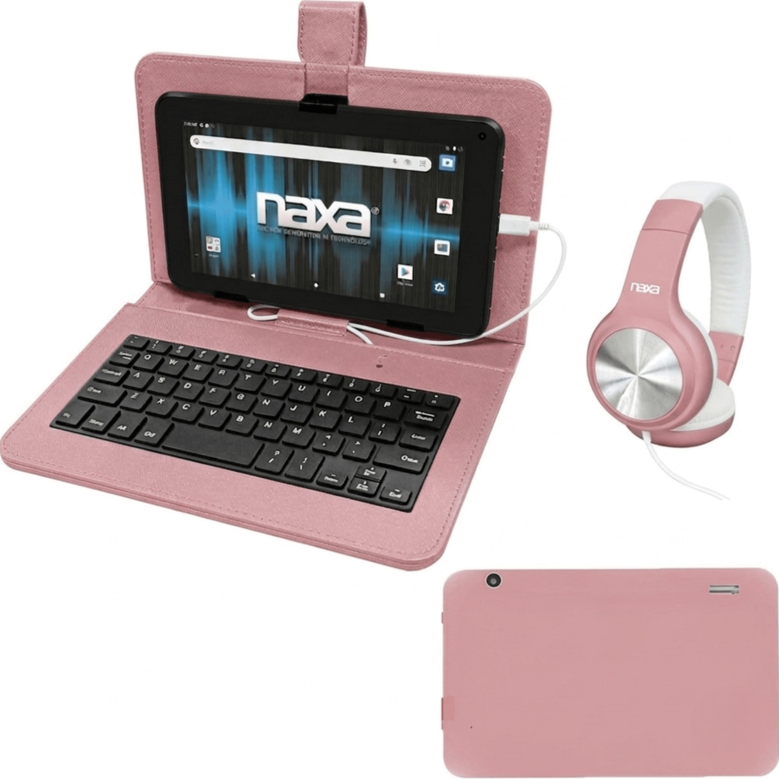 Naxa 10.1″ Core Android 11 Tablet Kit Rose Gold - Refurbished Grade Very Good