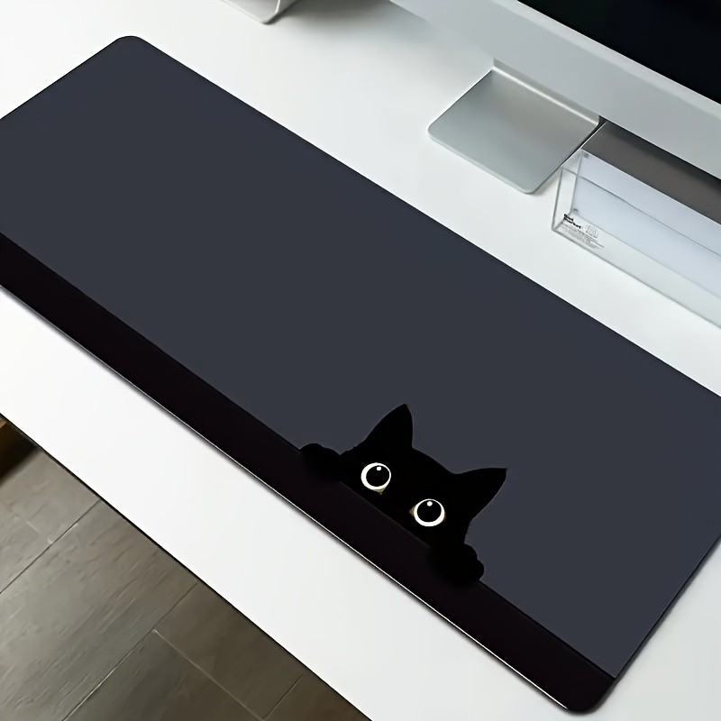 Large Extended Mouse Pad Compatible for Wireless Mice & Keyboards - Cute Black