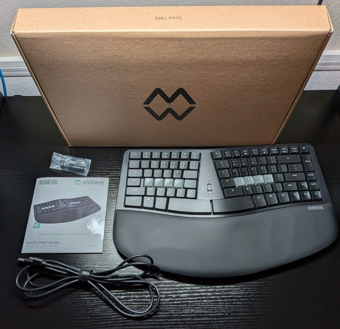 Kinesis mWave Mechanical Keyboard for PC - Quiet Linear Switch - Wired/Wireless