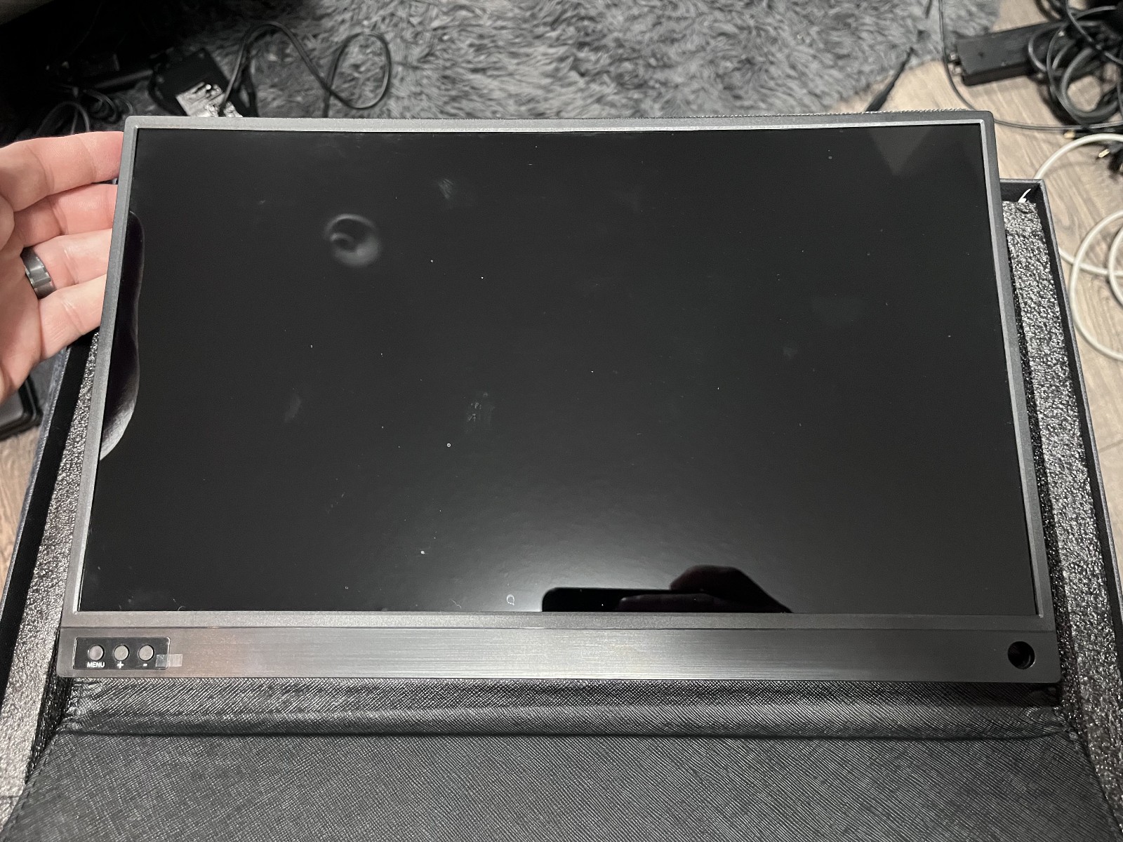 15.6” FHD Portable Monitor w/  Smart Cover, Built-in Speaker, HDR Mode, Plug & P