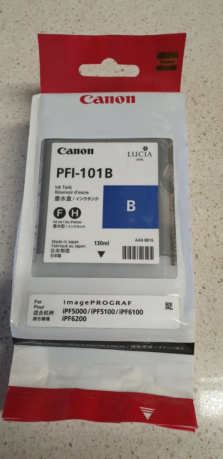 Genuine Canon PFI-101B Blue Ink for IPF5000 IPF5100 IPF6100 IPF6200 New Sealed
