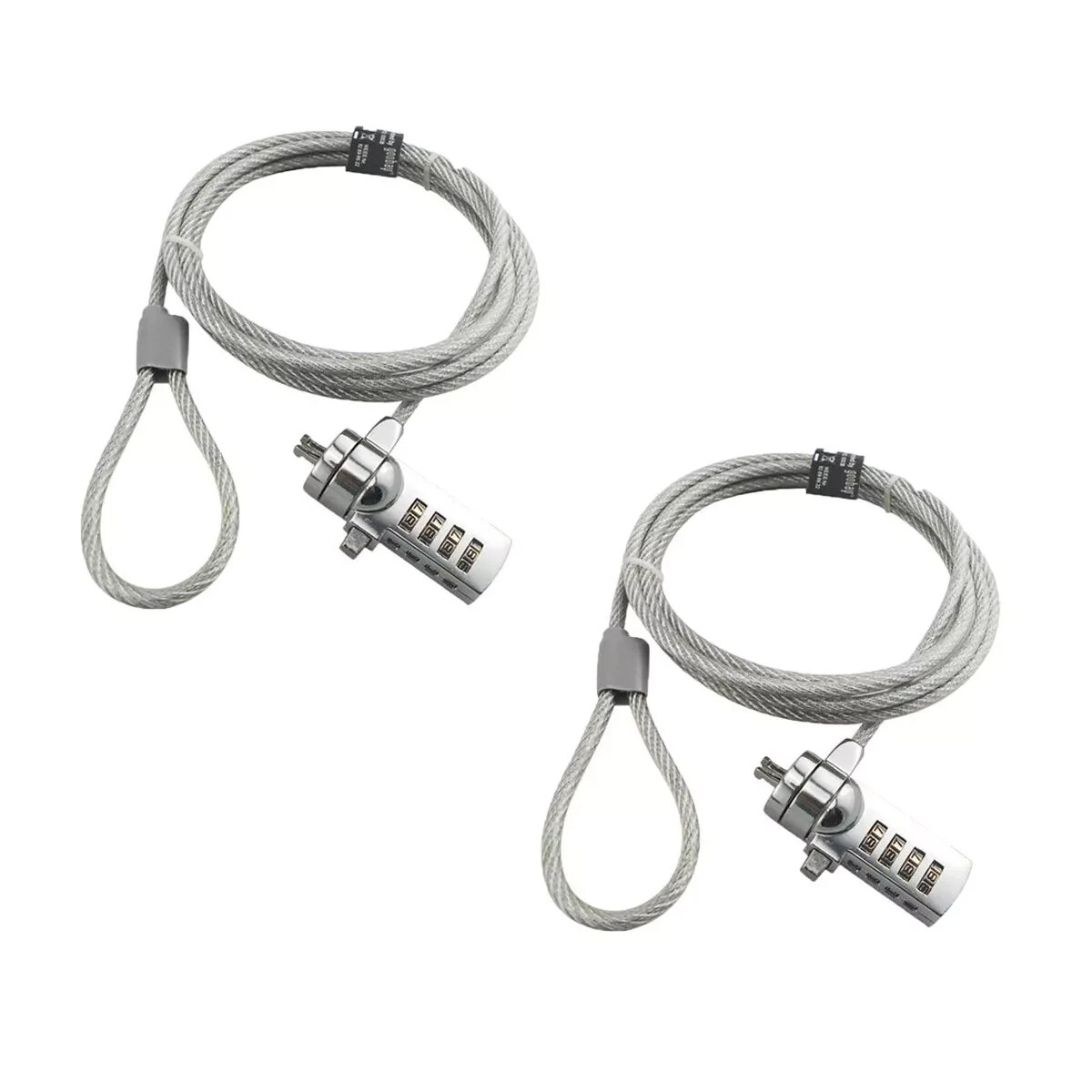 AOMGD 2 Pcs 6-Foot Laptop Lock Notebook Combination Lock Security Cable 4 Dig...