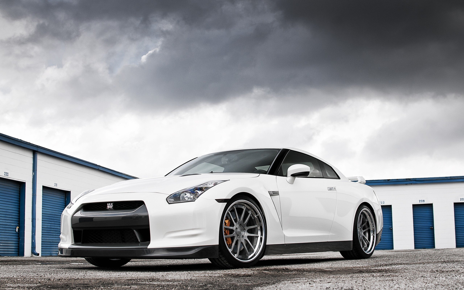 Cars white front nissan vehicles super tuning wheels Desk Mat Stitched