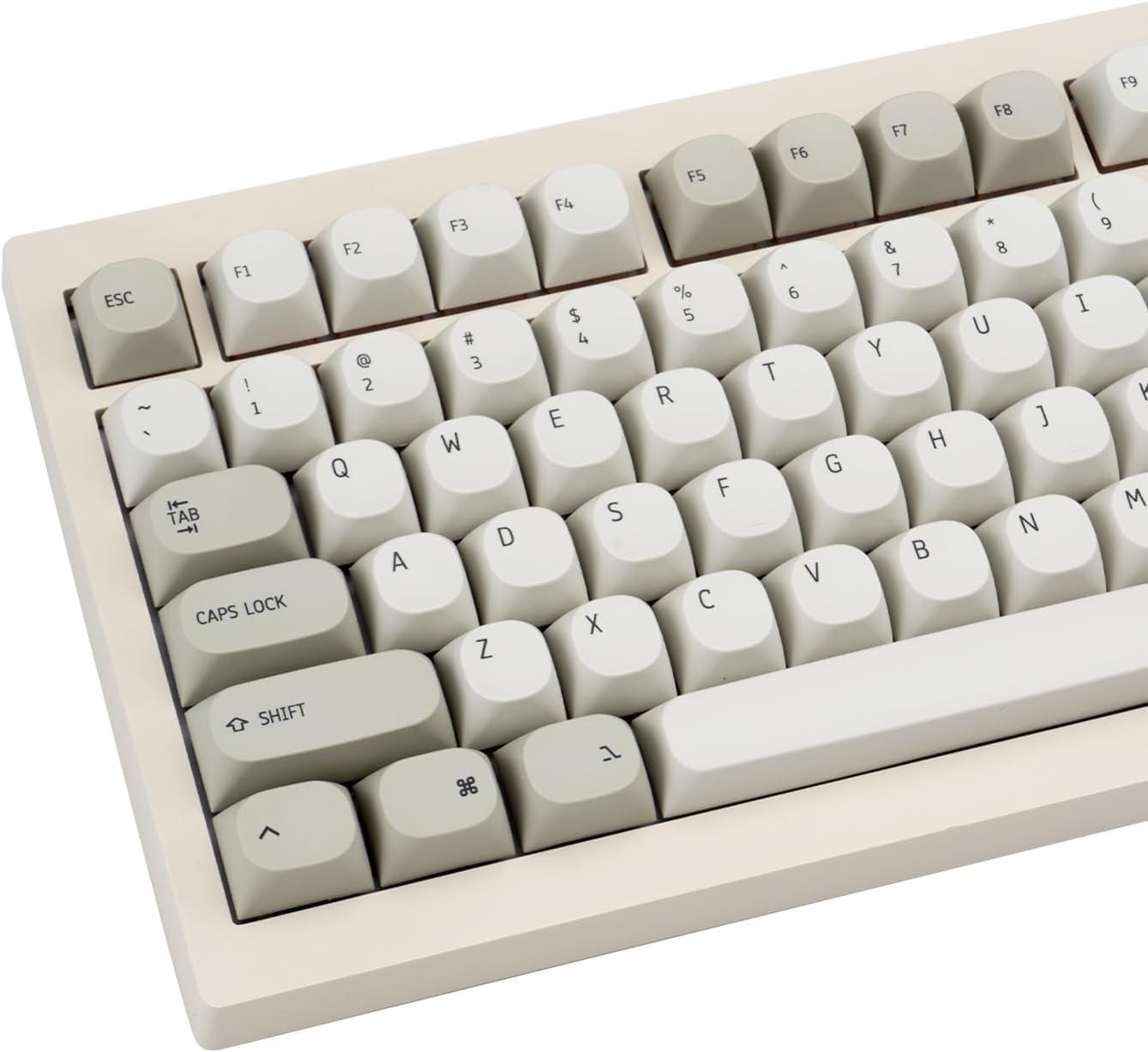 Retro Minimalist Gray PBT Keycaps Set Round MA Profile Dye Sub 119 Keys