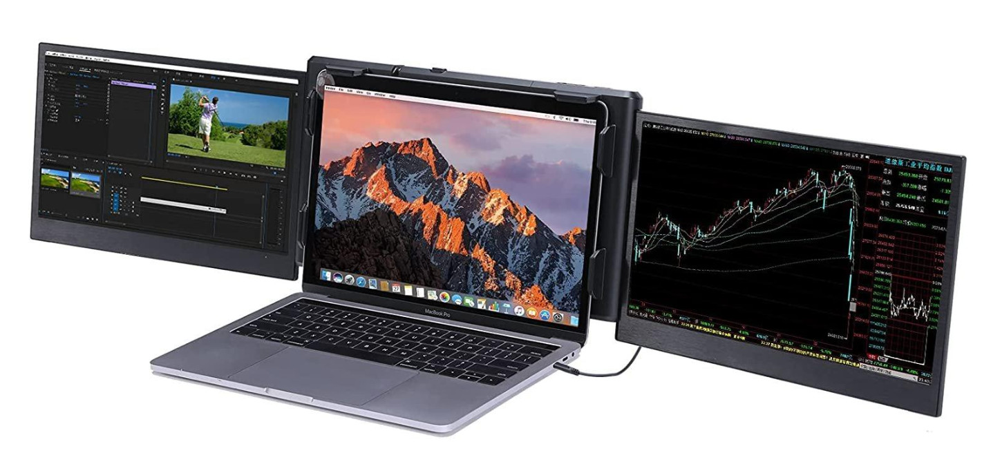 Dual Portable Monitor IPS FHD Triple Screen Extender Display for 13-17.3” Laptop