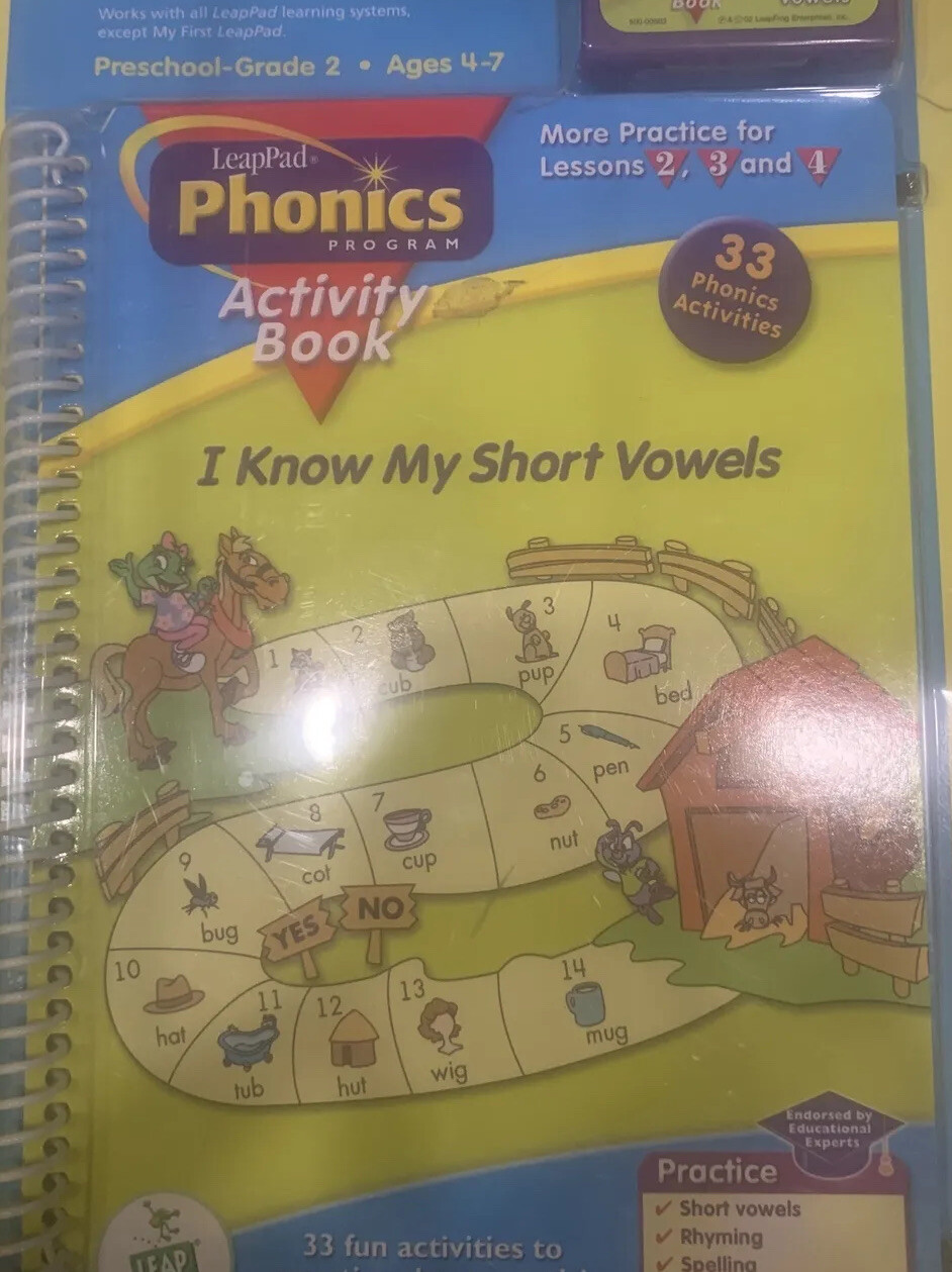 LeapFrog LeapPad Phonics I KNOW MY SHORT VOWELS Ages 4-7 Brand New 