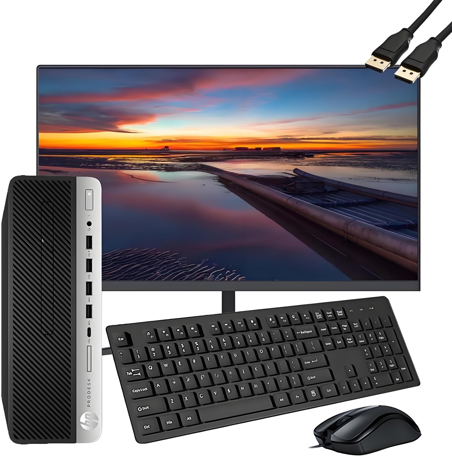 HP ProDesk 600 G3 SFF Desktop Computer with 21.5 FHD Monitor
