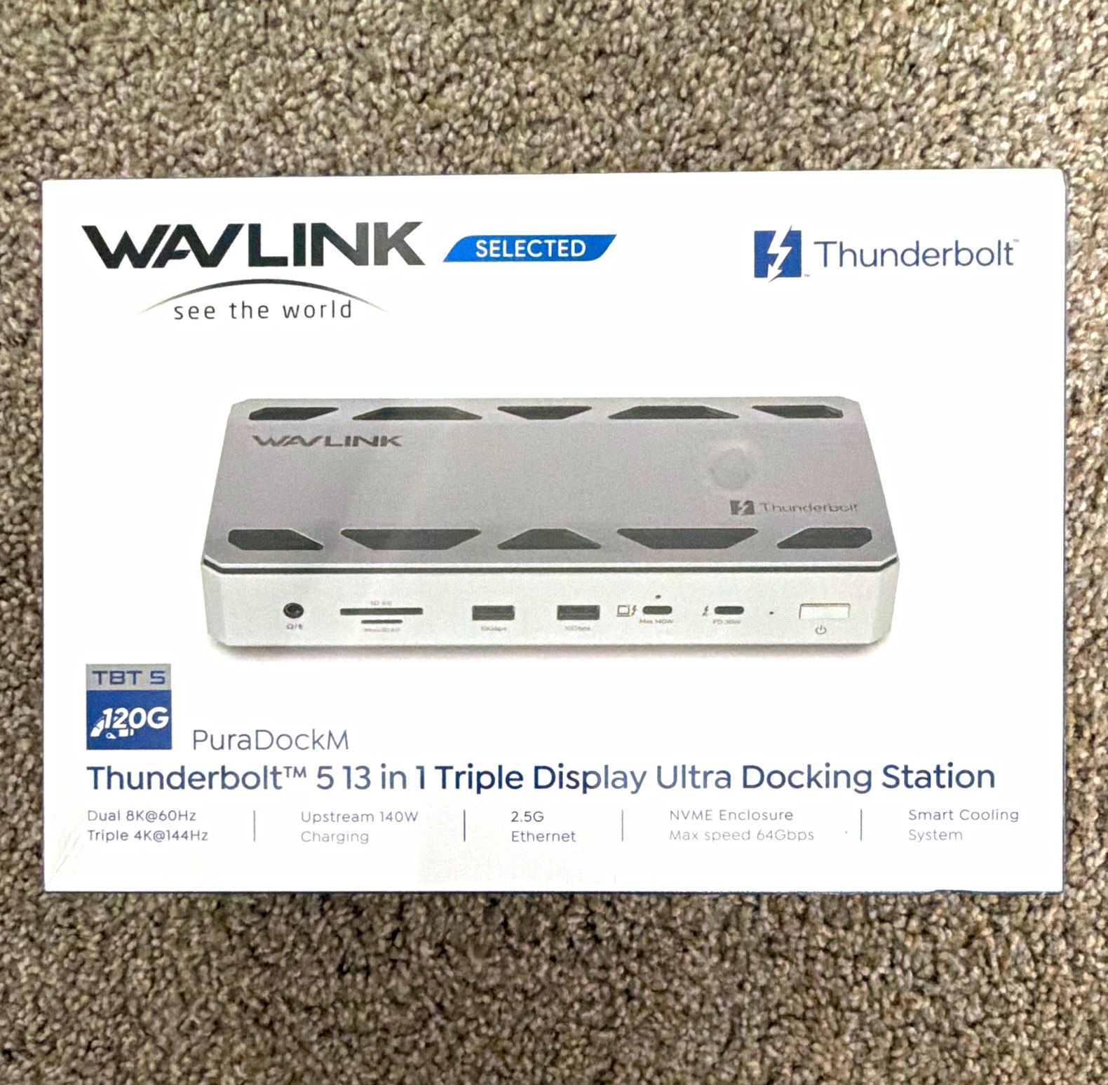 WAVLINK Thunderbolt 5 13-in-1 Triple Display Docking Station PuraDockM Silver