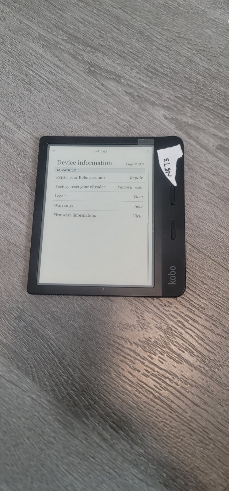Kobo Libra H2O N873 - 8GB - Wi-Fi - 7in - eReader eBook Reader - Black