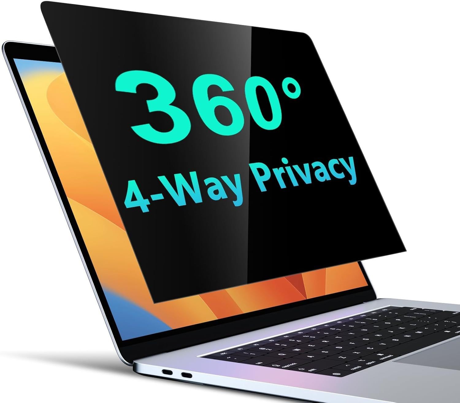 4-Way Privacy Screen for Laptop 14 Inch 16:9-360° Anti-Spy Filter, Matte Protect