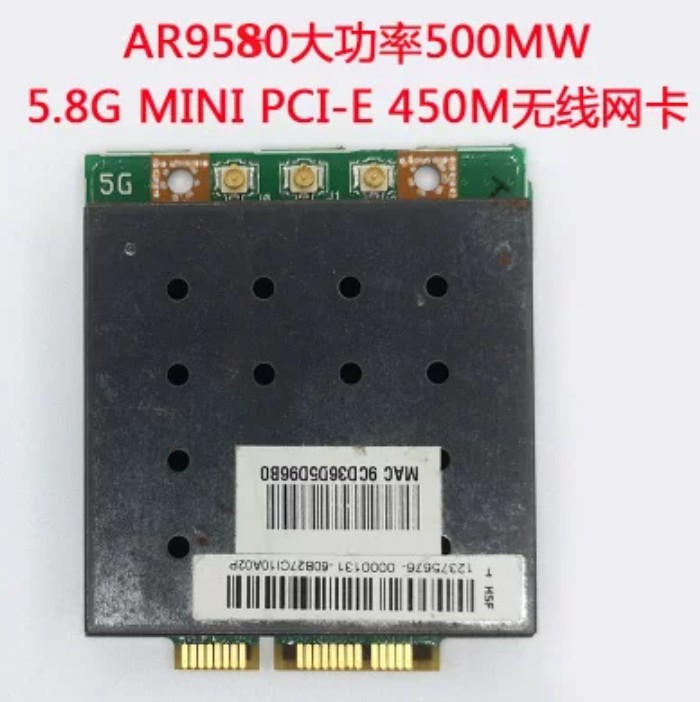 AR9580 Mini PCI-E WiFi Card 5.8GHz 450Mbps 500mW High Power Wireless Adapter