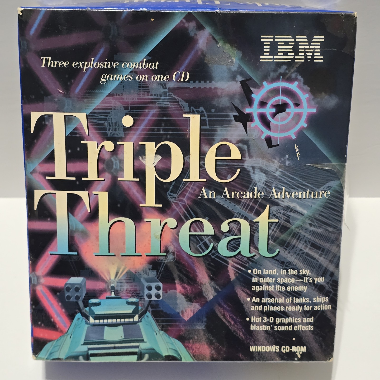 IBM Triple Threat An Arcade Adventure PC CD-ROM Windows 95 Vintage Big Box Game