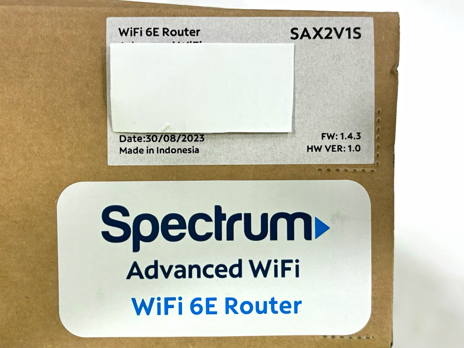 Spectrum WiFi 6E Router SAX2V1S 3-Port Gigabit Ethernet Wireless Black