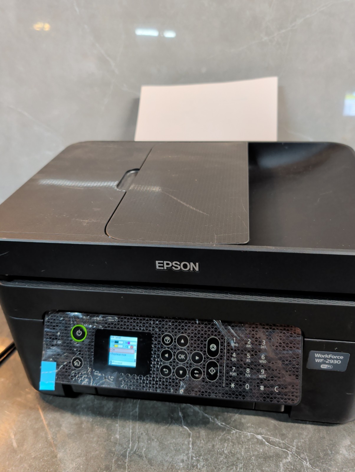 Epson WorkForce WF-2930 Wireless All-in-One Printer with Auto Duplex Needs Blue