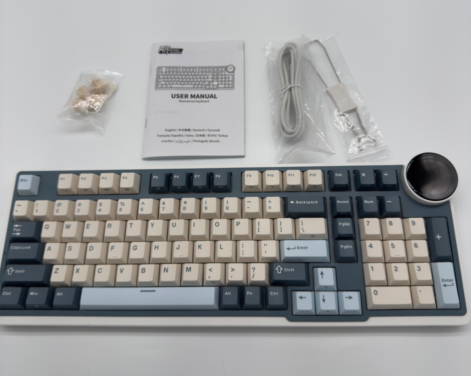 RK Royal Kludge N99 Wireless Mechanical Keyboard RGB Screen Knob 96% Moon