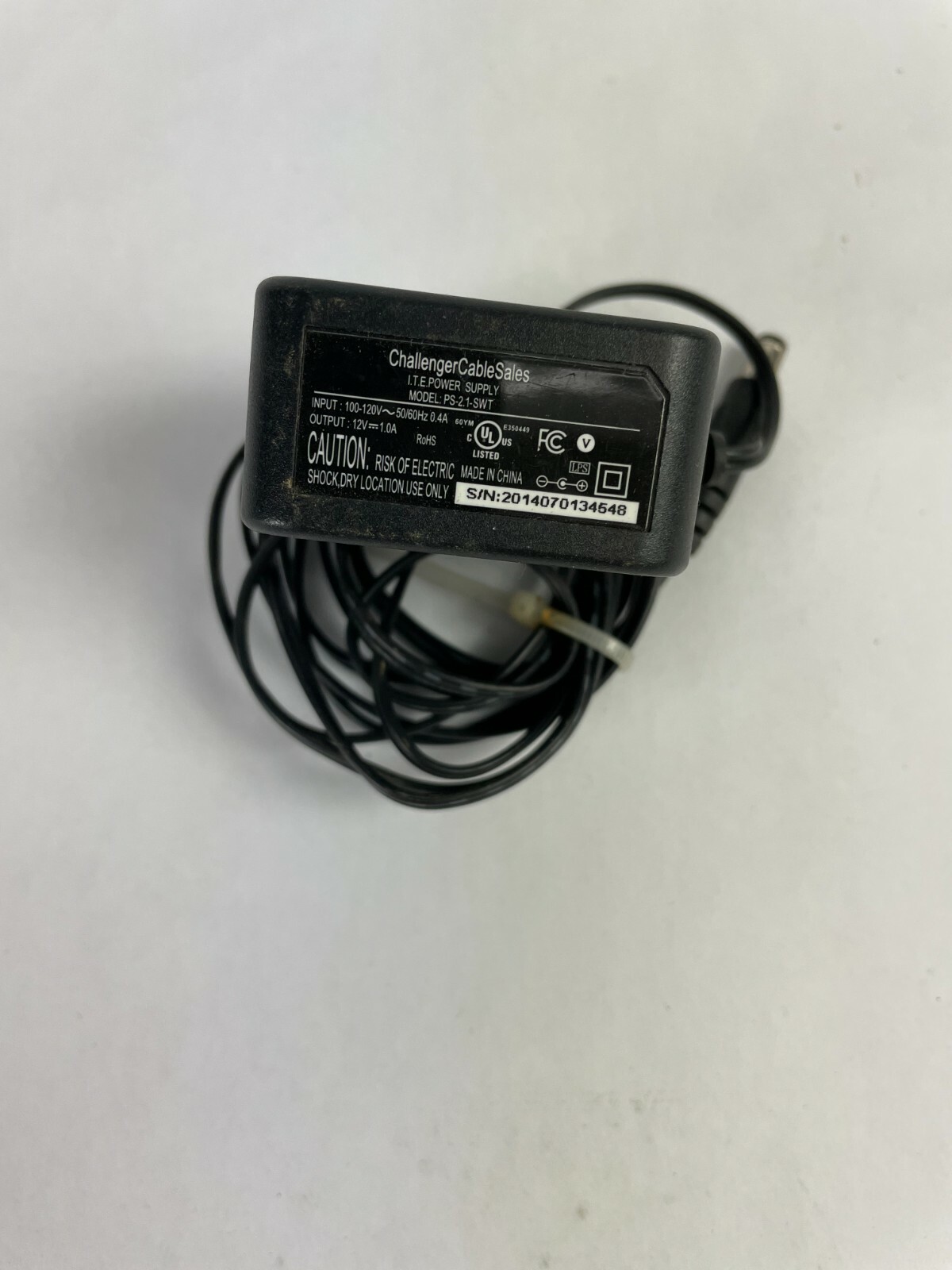 Genuine ITE PS-2.1-SWT AC Adapter Output 12 V 1 A  Power Supply Adapter A51