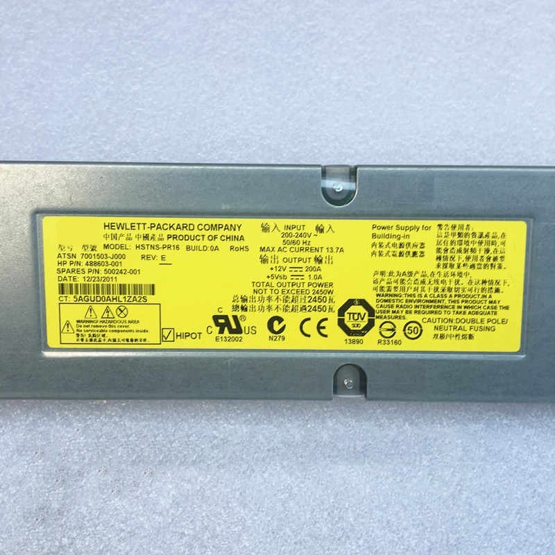 Used For HP C7000 12V 200A 2450W HSTNS-PR16 HSTNSPR16 Server Power Supply