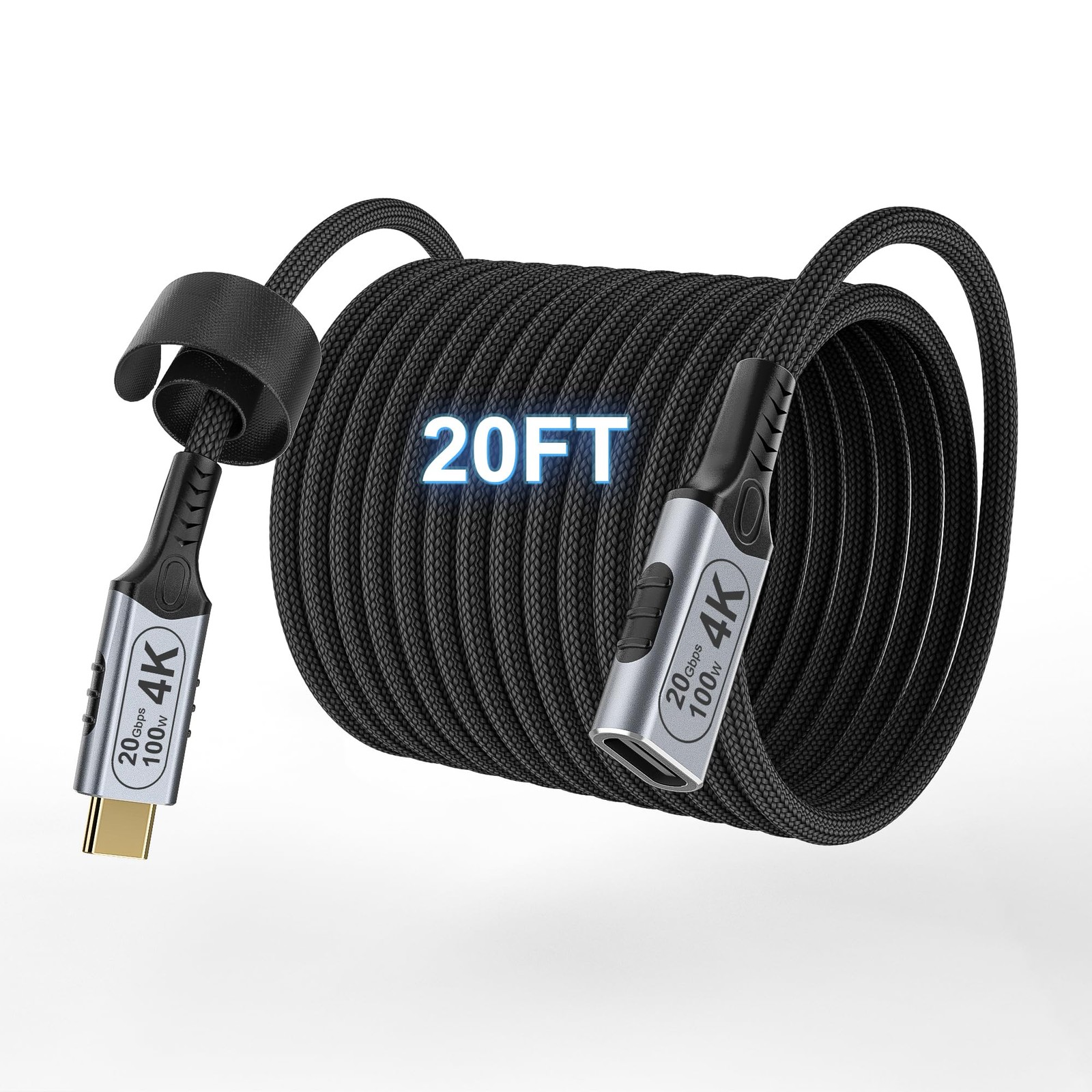 BAWIOFIAU USB c Braided Data Extension Cable 20ft/6M, c 20 ft