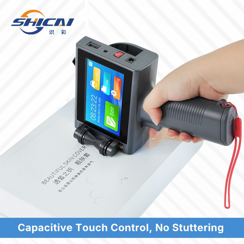 25.4mm Handheld Inkjet Printer Prints Serial Number and Date Code on Snack Boxes